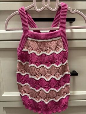 Old Navy Pink and Light Pink Knit Tank Top for Kids